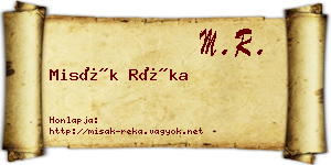 Misák Réka névjegykártya